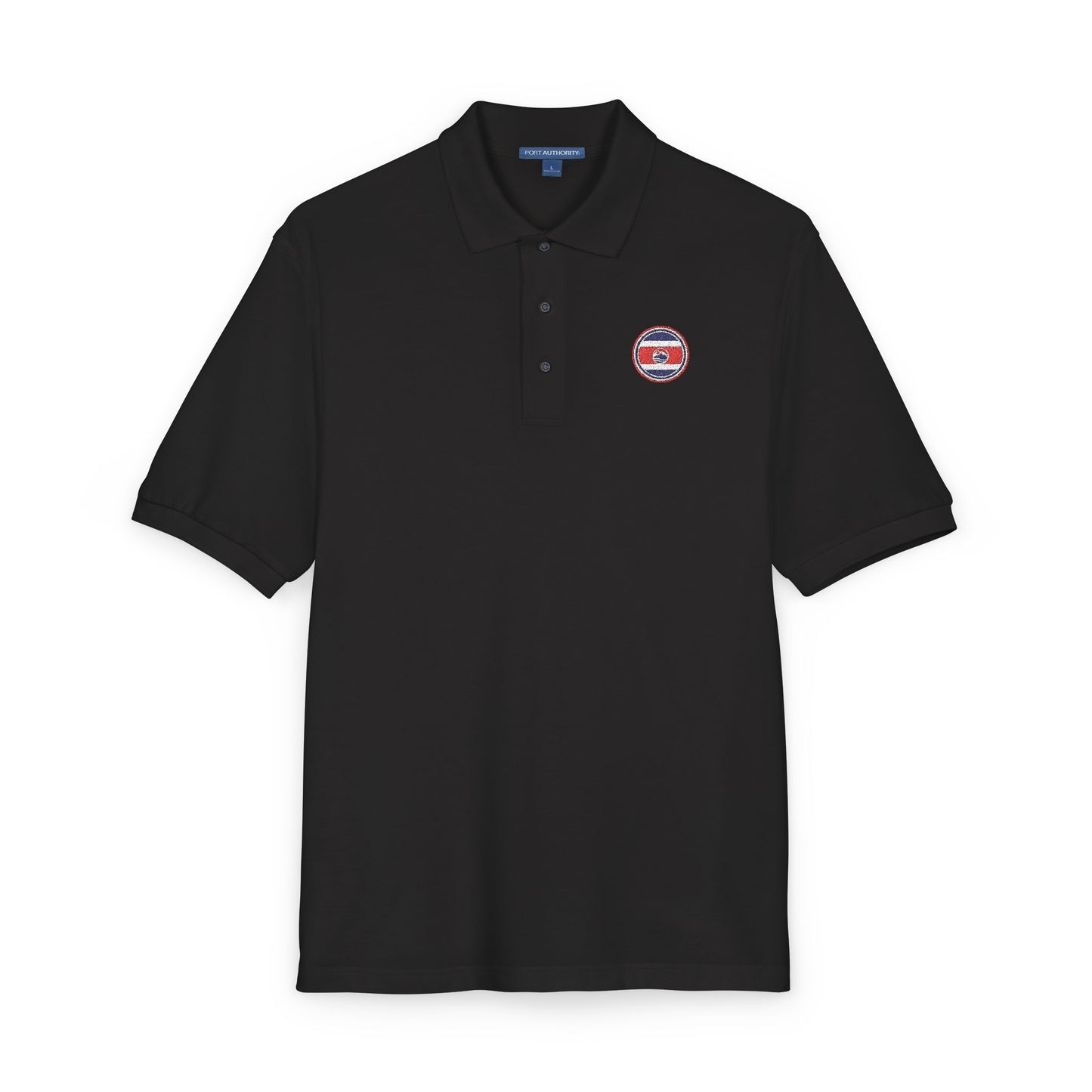 Polo bordado con el escudo de Costa Rica