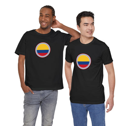 Camiseta com Círculo da Bandeira da Colômbia | Camiseta Orgulho da Colômbia