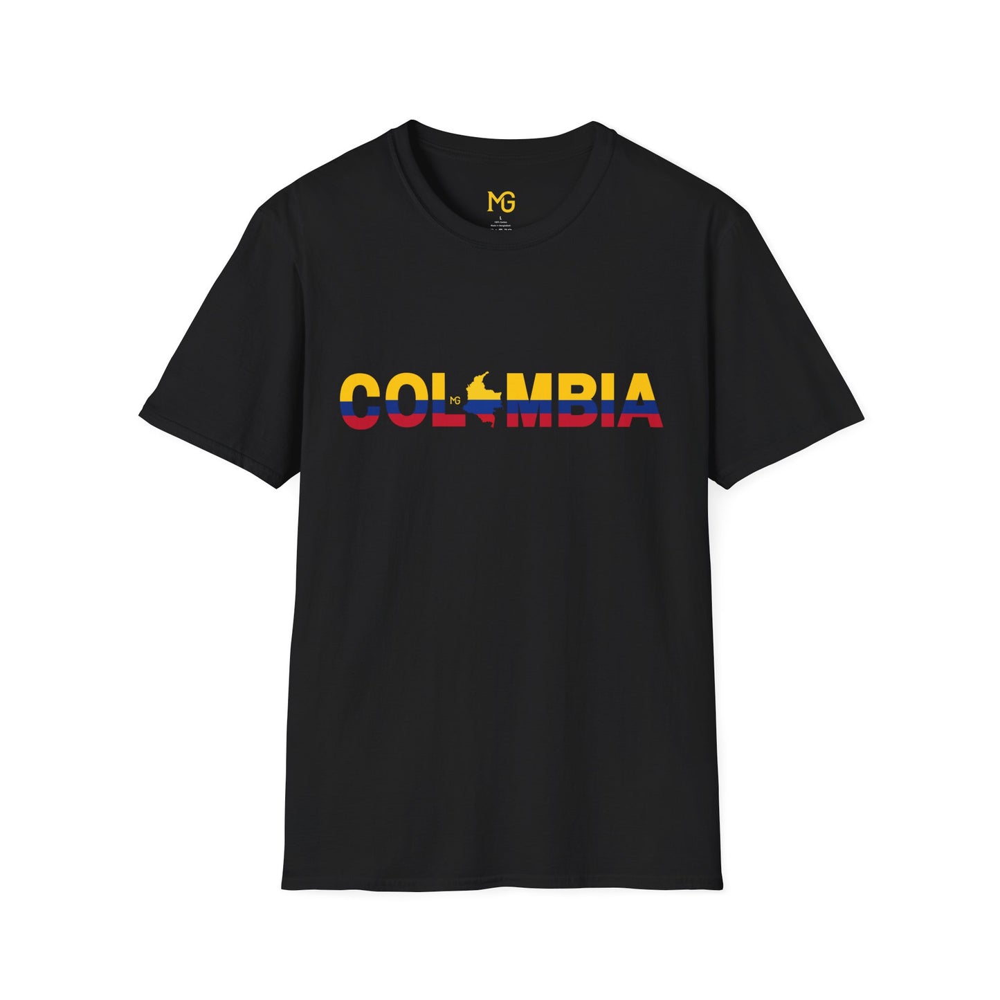 Camiseta com listras da bandeira da Colômbia