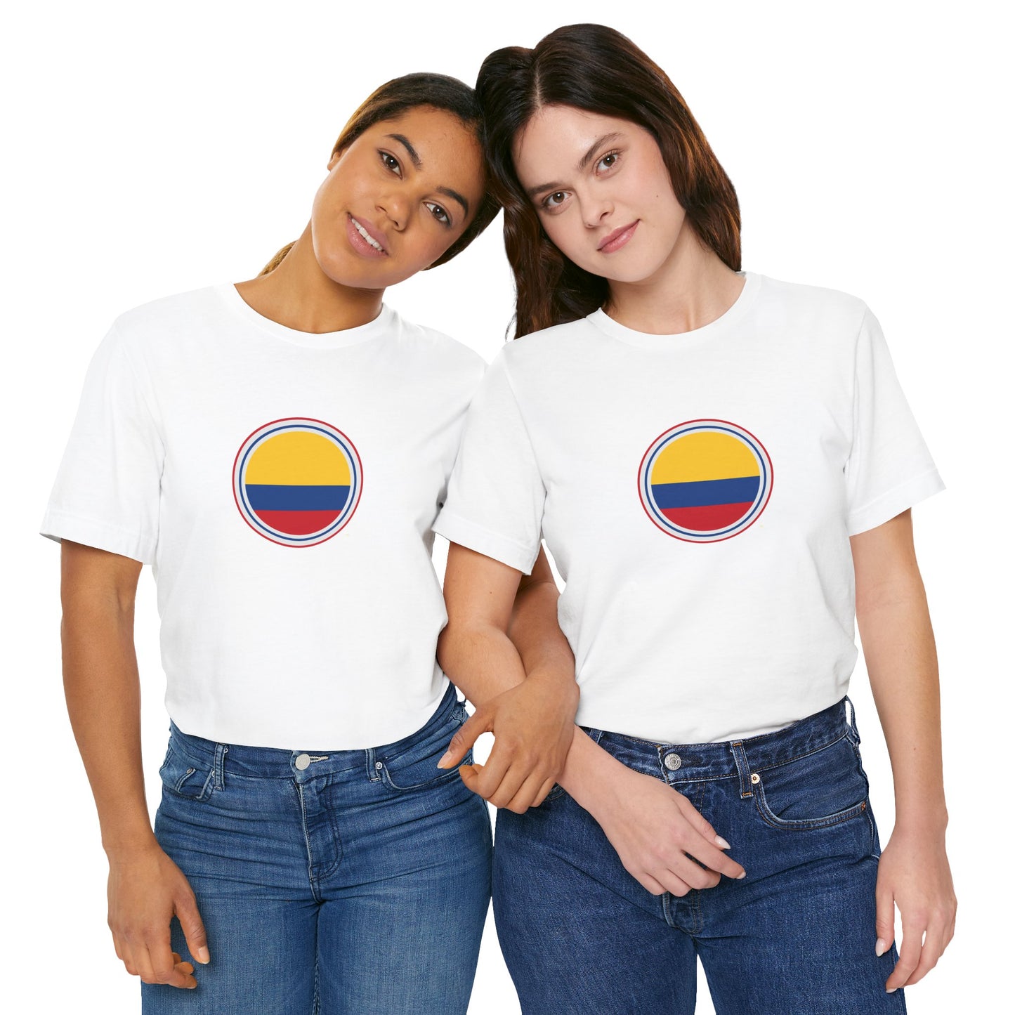 Camiseta com Círculo da Bandeira da Colômbia | Camiseta Orgulho da Colômbia