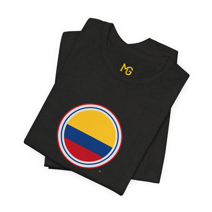Camiseta com Círculo da Bandeira da Colômbia | Camiseta Orgulho da Colômbia