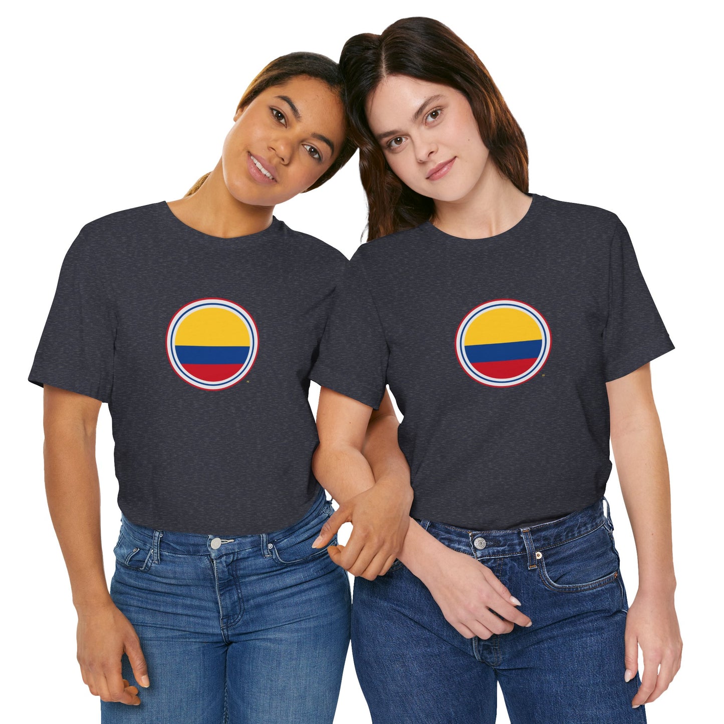 Camiseta com Círculo da Bandeira da Colômbia | Camiseta Orgulho da Colômbia