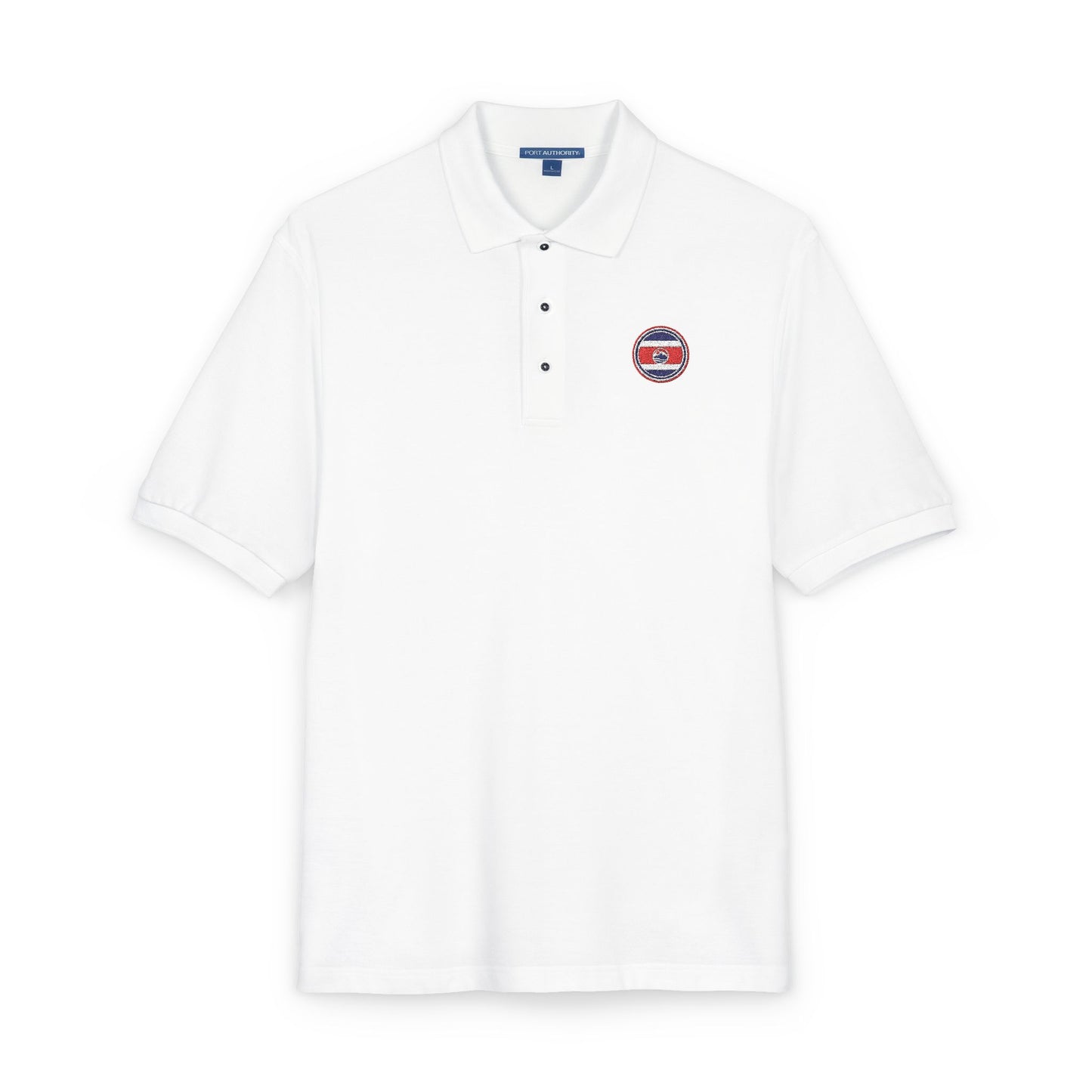 Polo bordado con el escudo de Costa Rica