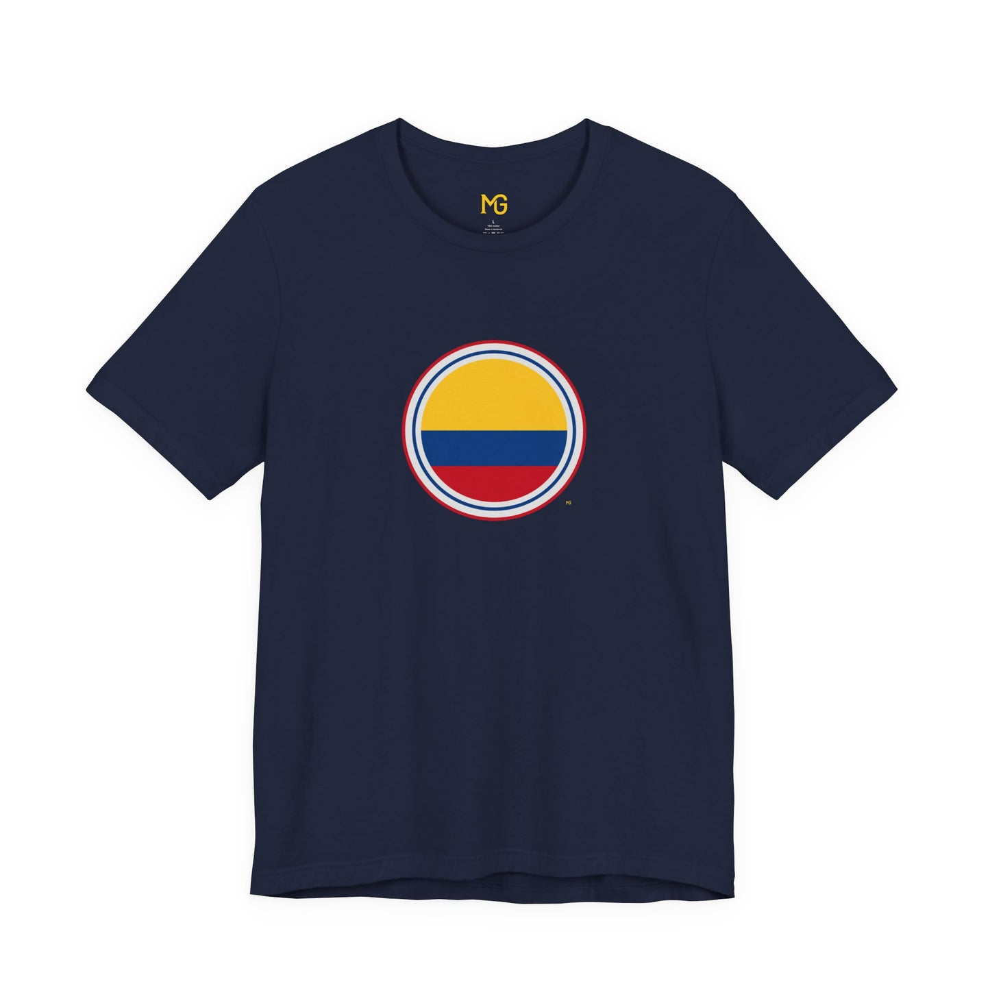 Camiseta com Círculo da Bandeira da Colômbia | Camiseta Orgulho da Colômbia