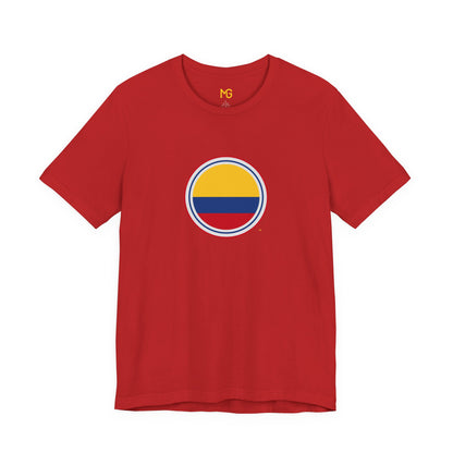 Camiseta com Círculo da Bandeira da Colômbia | Camiseta Orgulho da Colômbia
