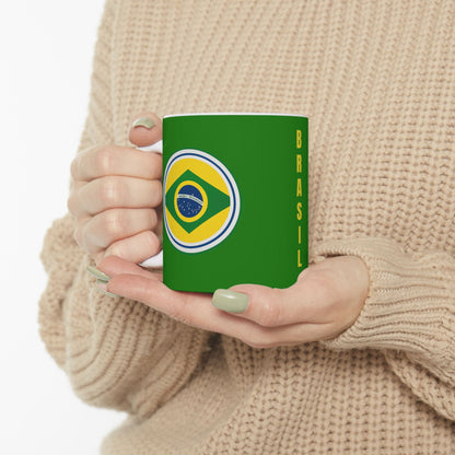 Taza de café con el emblema de Brasil