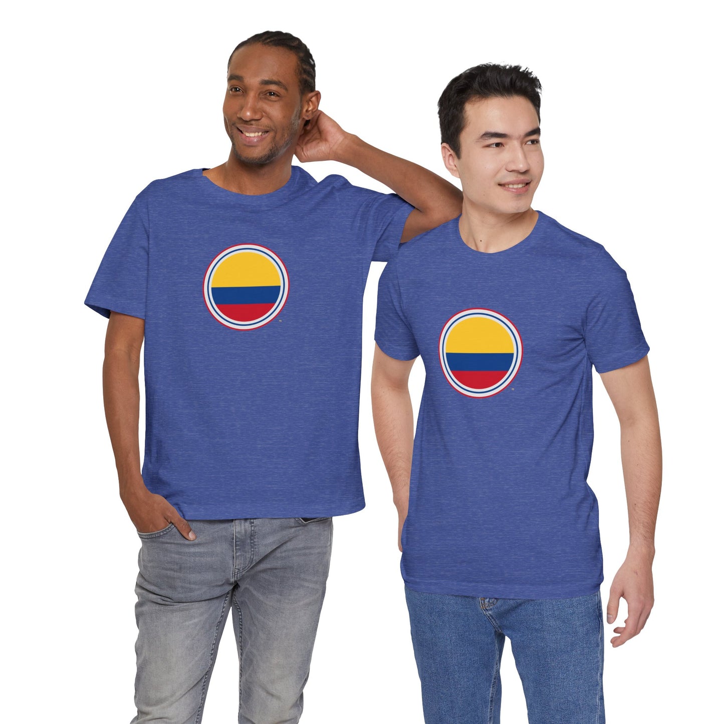 Camiseta com Círculo da Bandeira da Colômbia | Camiseta Orgulho da Colômbia