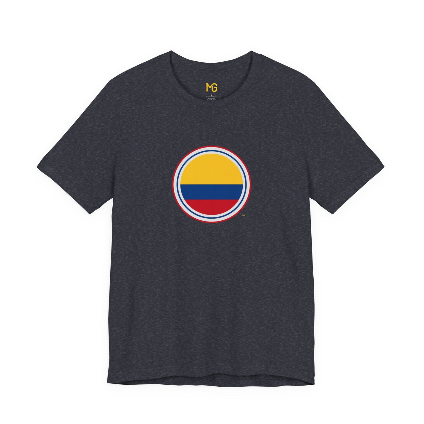 Camiseta com Círculo da Bandeira da Colômbia | Camiseta Orgulho da Colômbia