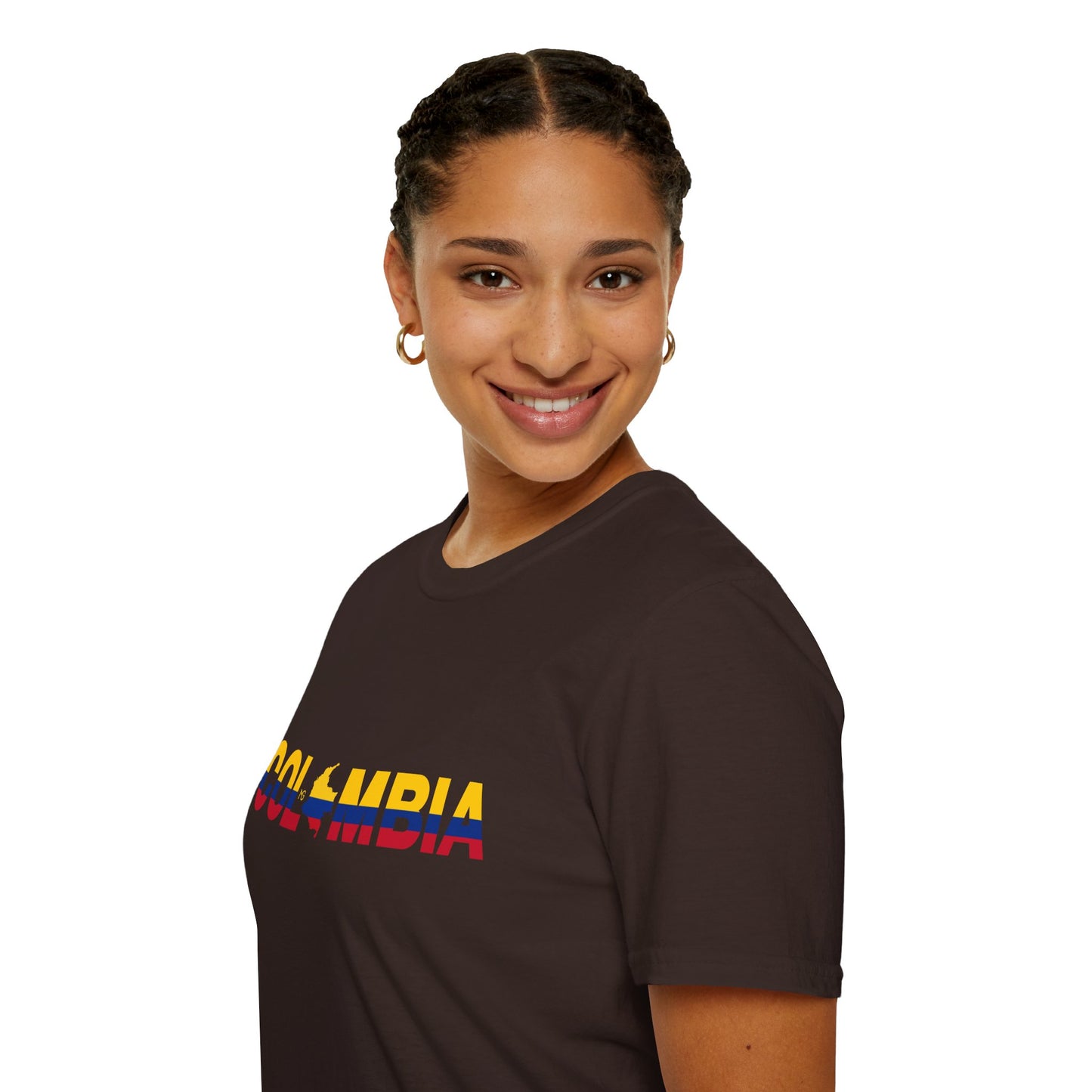 Camiseta com listras da bandeira da Colômbia