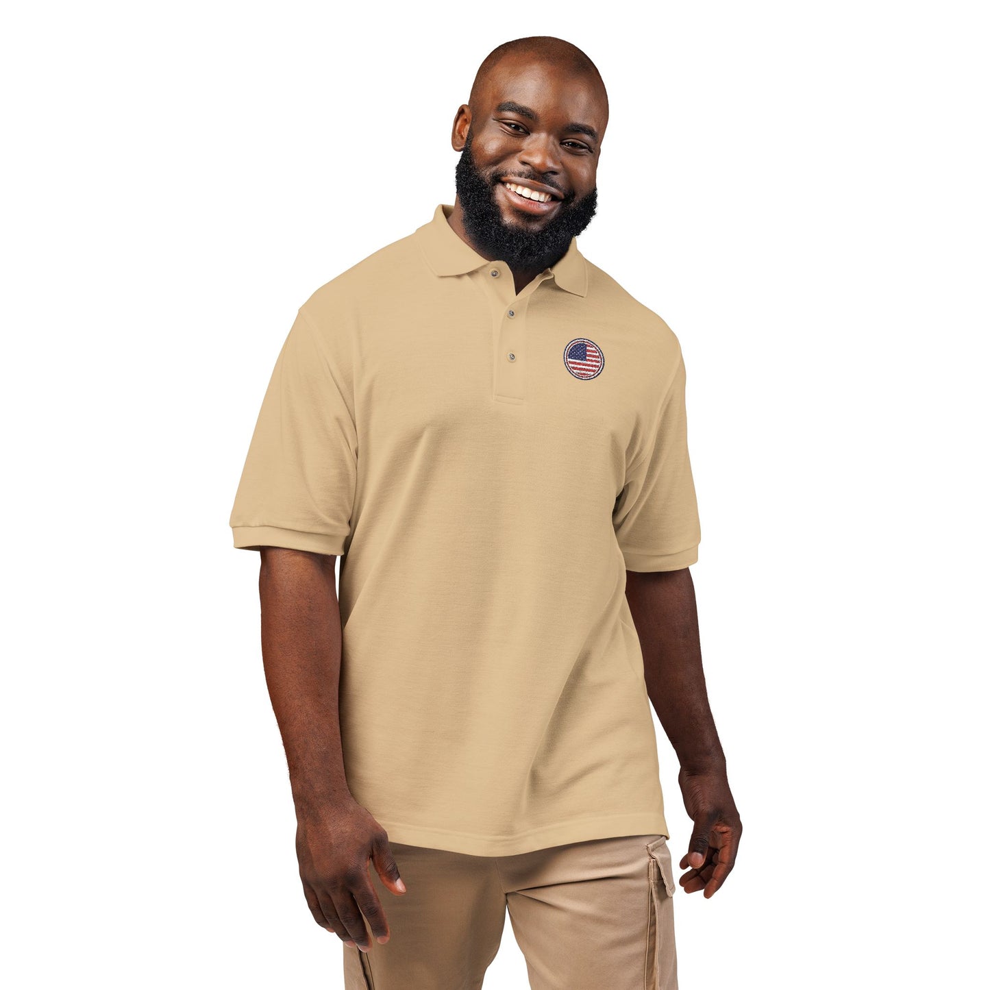 Embroidered USA Crest Polo Shirt