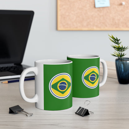 Taza de café con el emblema de Brasil