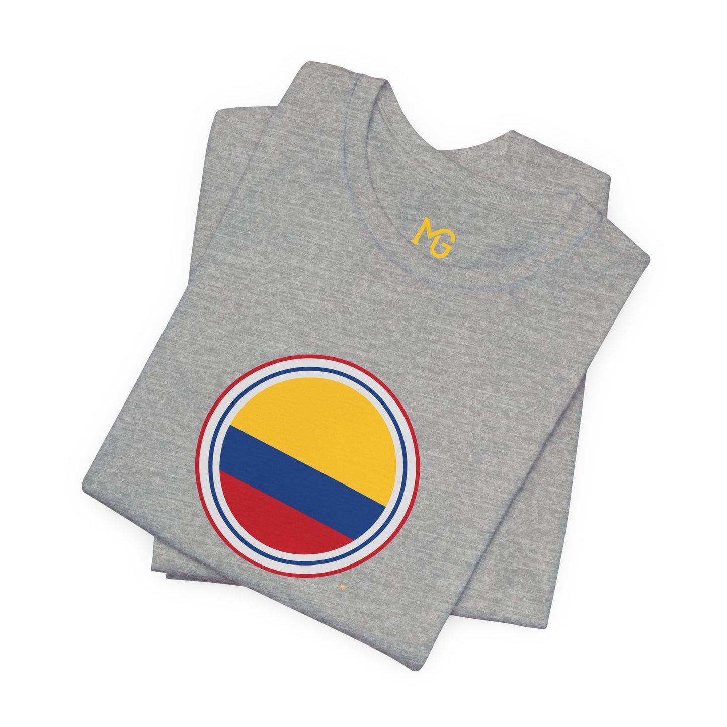 Camiseta com Círculo da Bandeira da Colômbia | Camiseta Orgulho da Colômbia