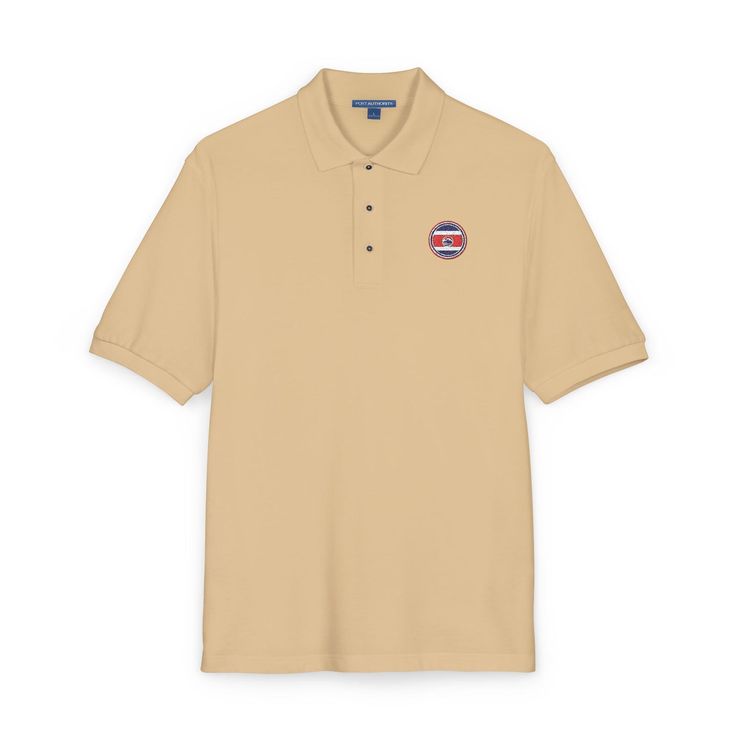 Polo bordado con el escudo de Costa Rica