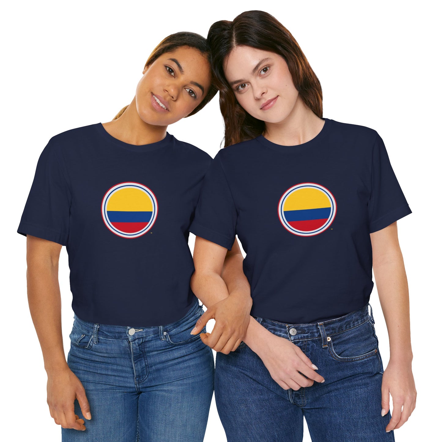 Camiseta com Círculo da Bandeira da Colômbia | Camiseta Orgulho da Colômbia