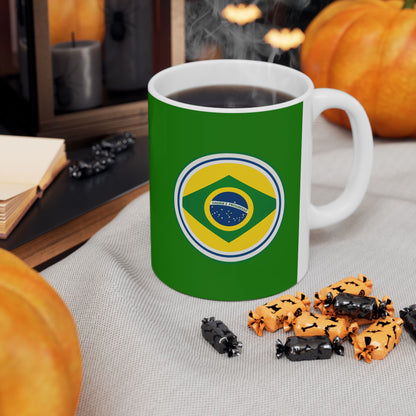 Taza de café con el emblema de Brasil