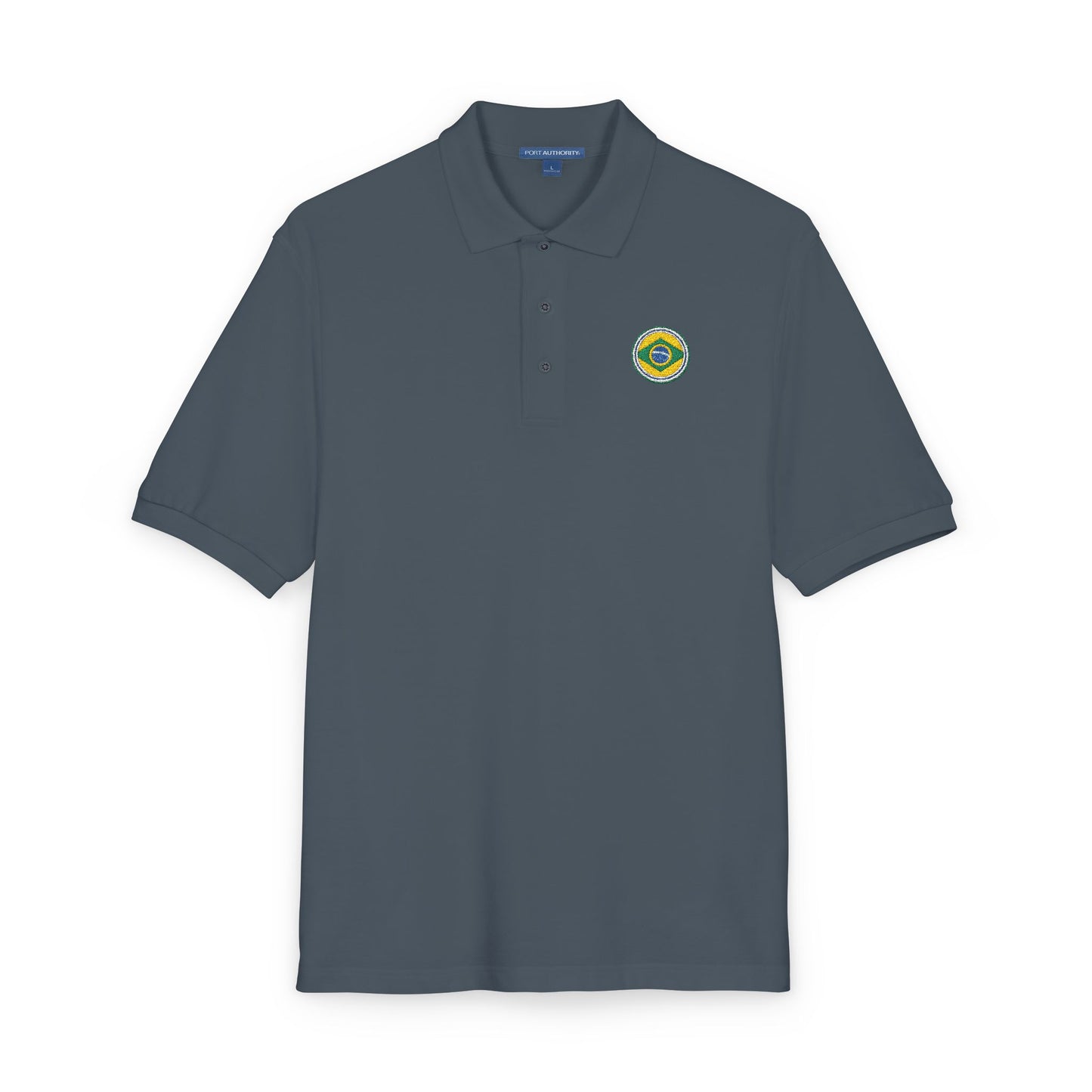 Camisa Polo Bordada com Brasão Brasileiro