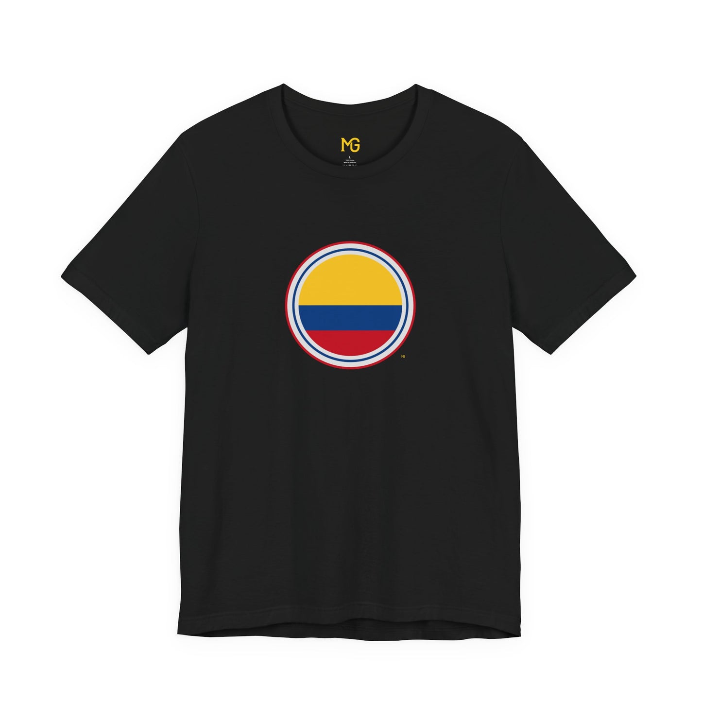 Camiseta com Círculo da Bandeira da Colômbia | Camiseta Orgulho da Colômbia