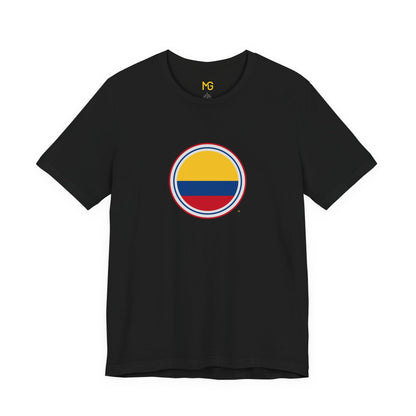 Camiseta com Círculo da Bandeira da Colômbia | Camiseta Orgulho da Colômbia