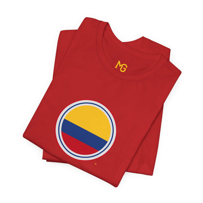 Camiseta com Círculo da Bandeira da Colômbia | Camiseta Orgulho da Colômbia