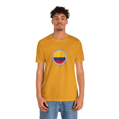 Camiseta com Círculo da Bandeira da Colômbia | Camiseta Orgulho da Colômbia