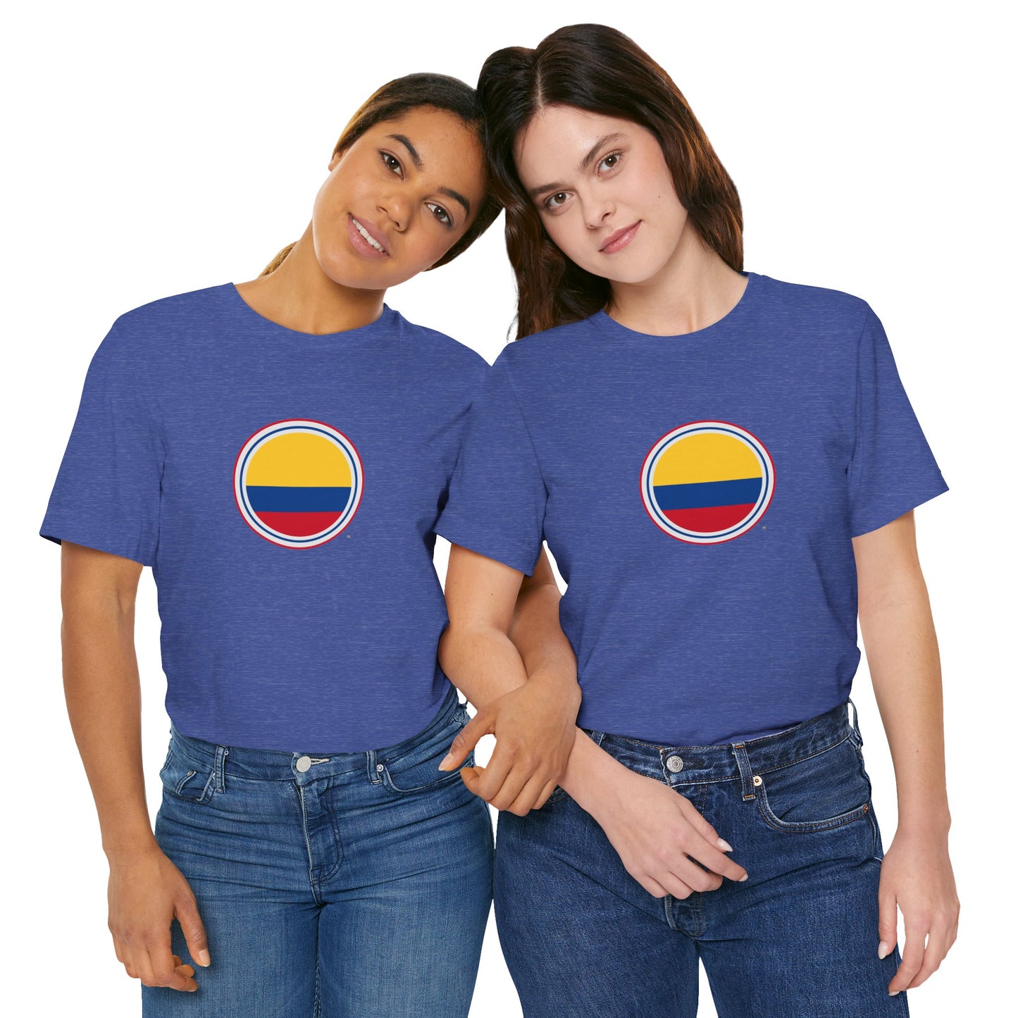 Camiseta com Círculo da Bandeira da Colômbia | Camiseta Orgulho da Colômbia