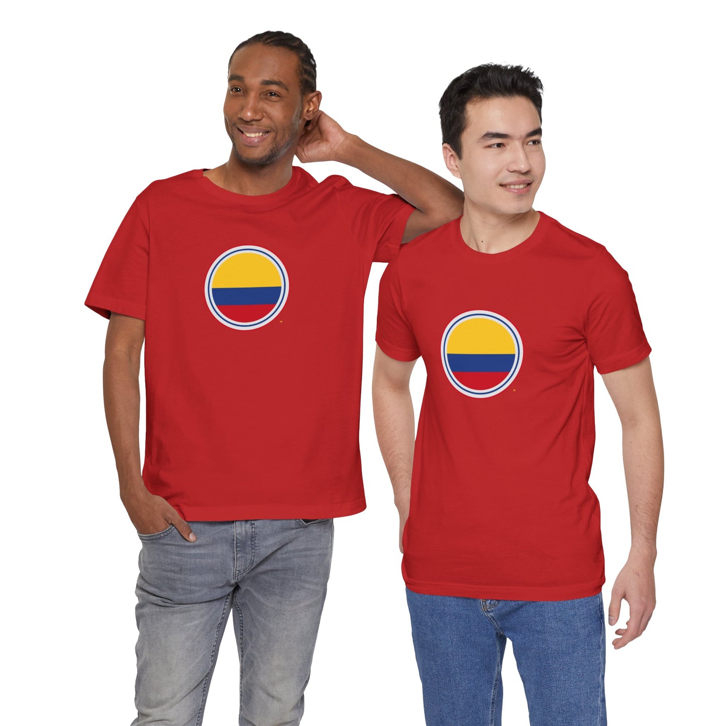 Camiseta com Círculo da Bandeira da Colômbia | Camiseta Orgulho da Colômbia