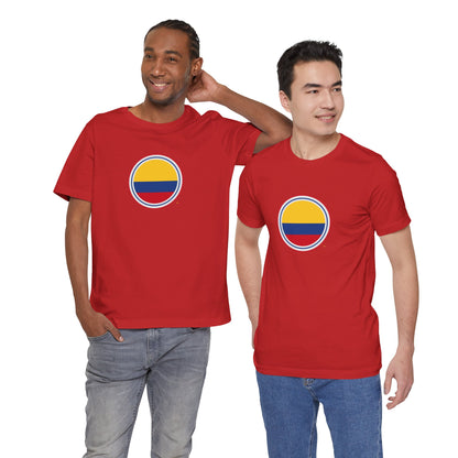 Camiseta com Círculo da Bandeira da Colômbia | Camiseta Orgulho da Colômbia
