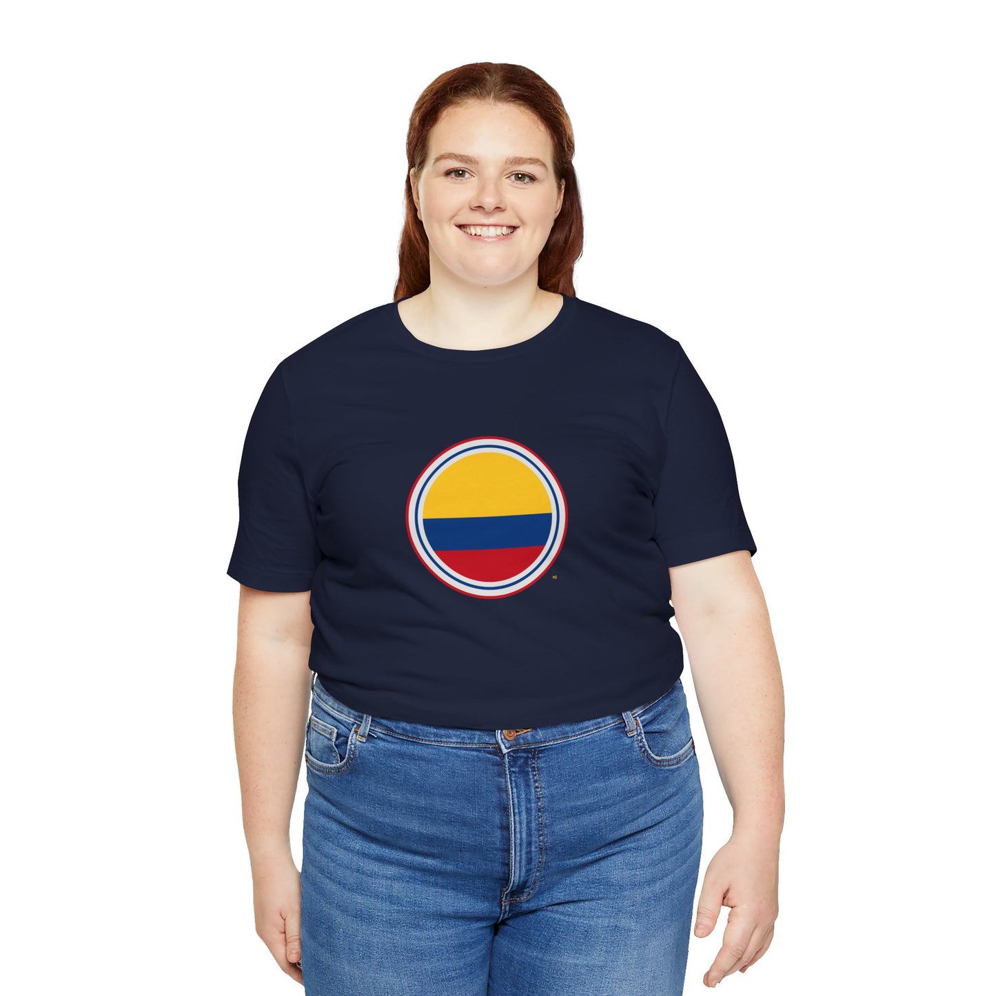 Camiseta com Círculo da Bandeira da Colômbia | Camiseta Orgulho da Colômbia