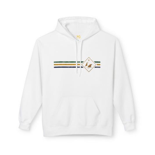 Sudadera con capucha de rayas discretas de Brasil