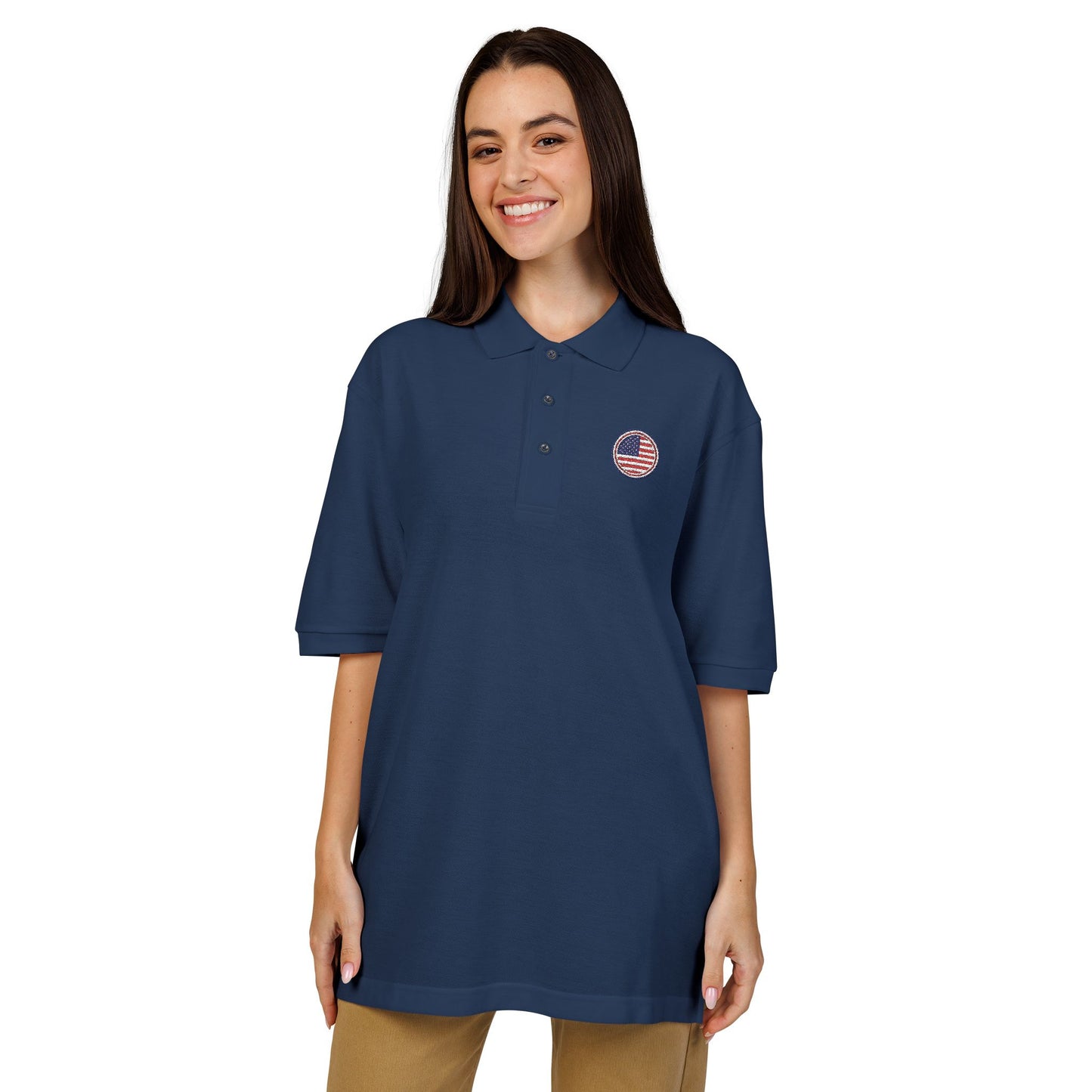 Embroidered USA Crest Polo Shirt