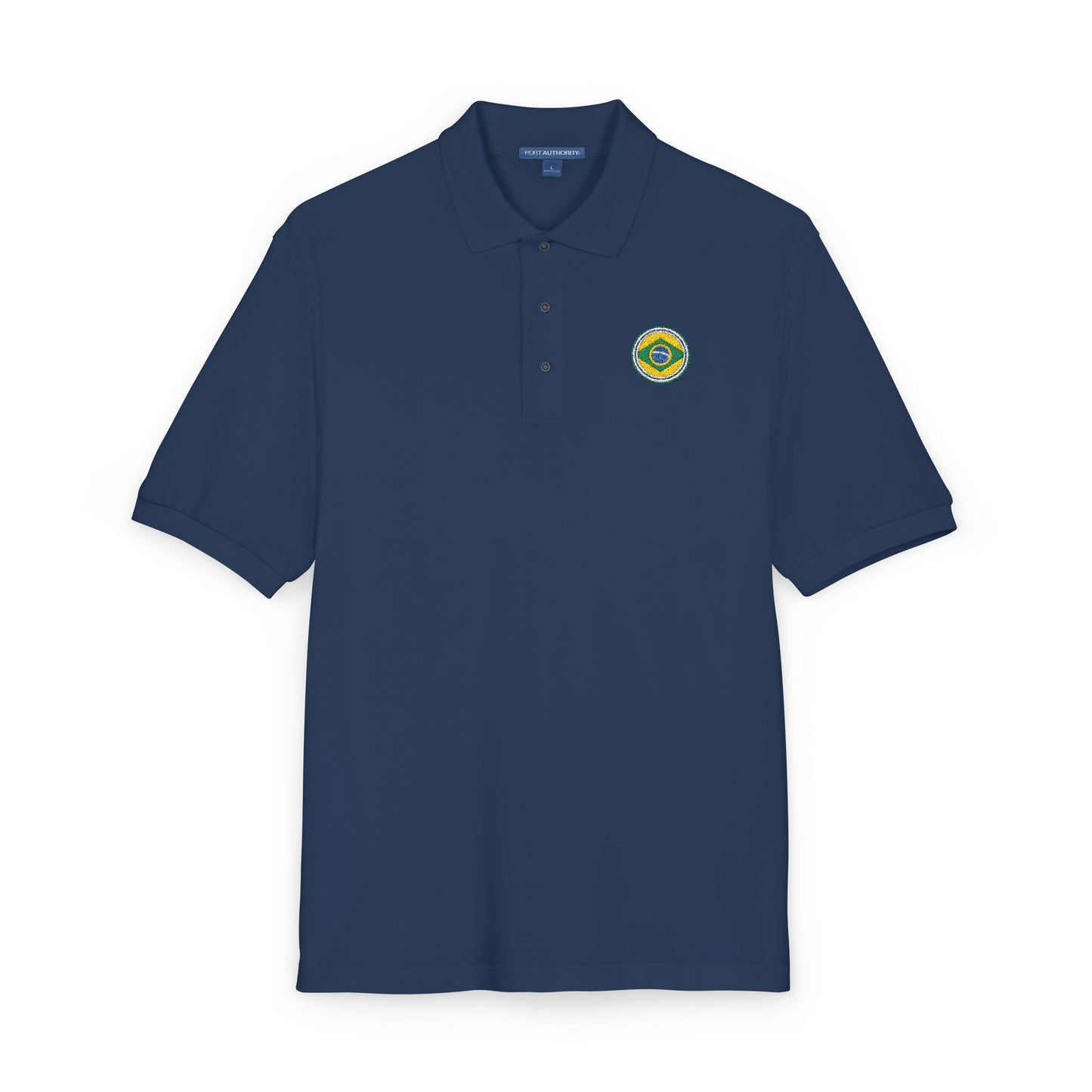 Camisa Polo Bordada com Brasão Brasileiro