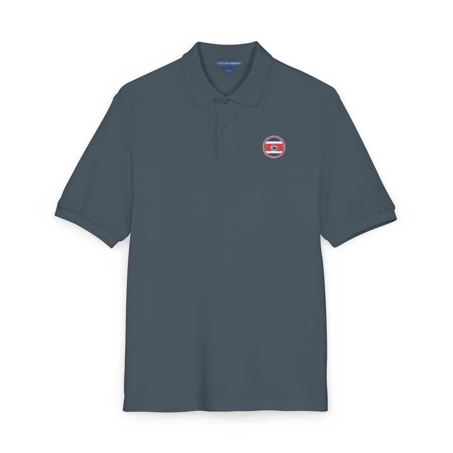 Polo bordado con el escudo de Costa Rica