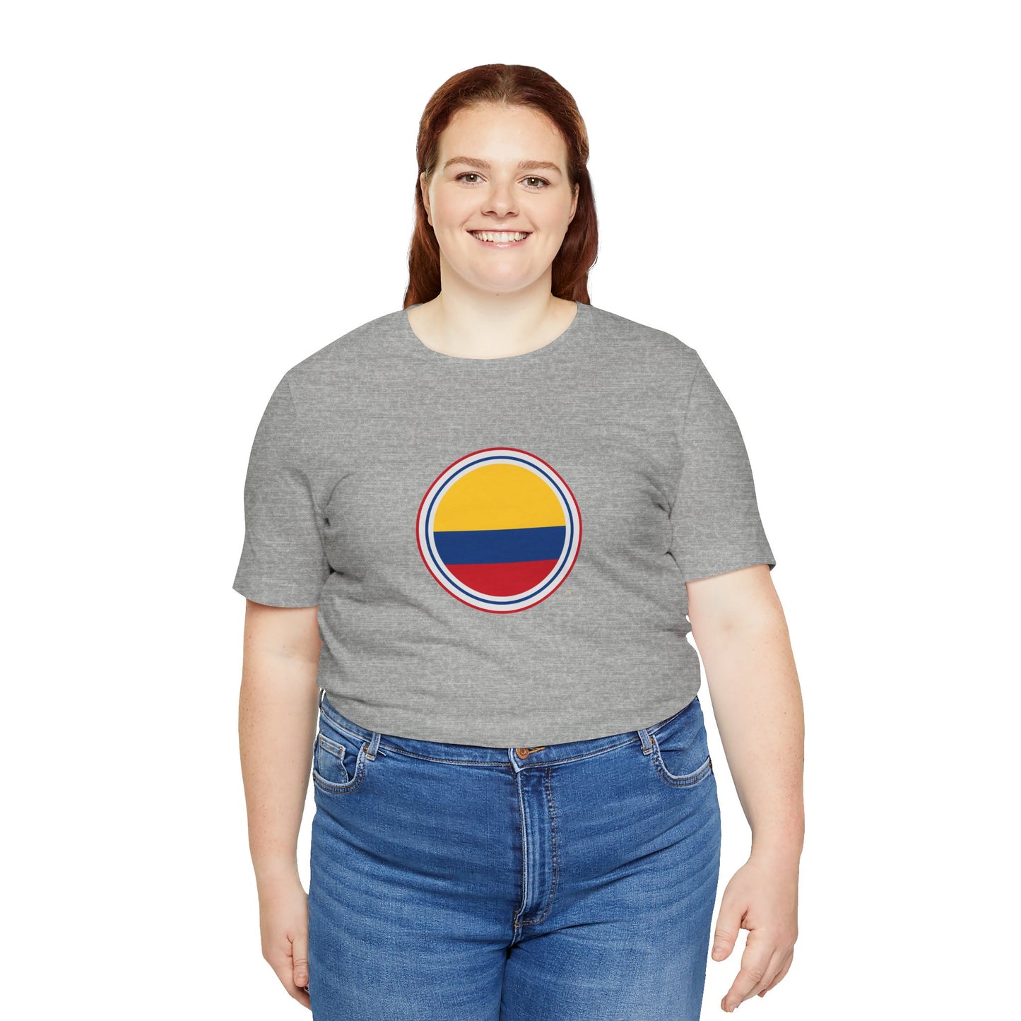 Camiseta com Círculo da Bandeira da Colômbia | Camiseta Orgulho da Colômbia
