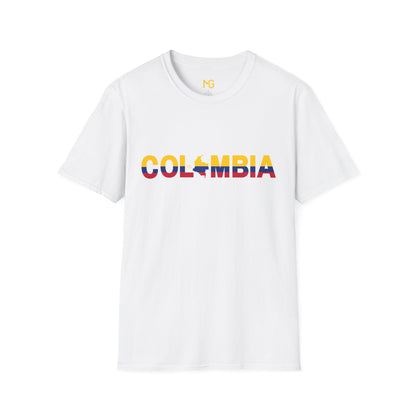 Camiseta com listras da bandeira da Colômbia