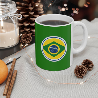 Taza de café con el emblema de Brasil