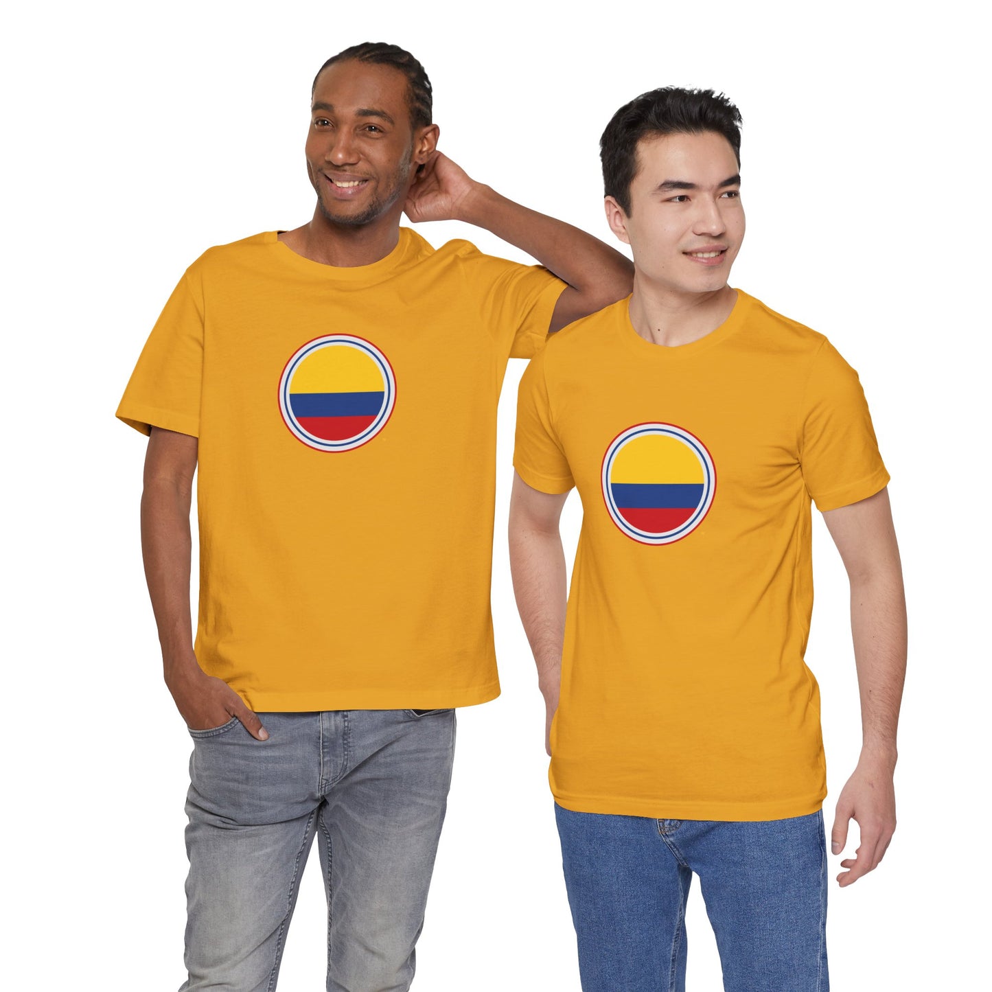 Camiseta com Círculo da Bandeira da Colômbia | Camiseta Orgulho da Colômbia