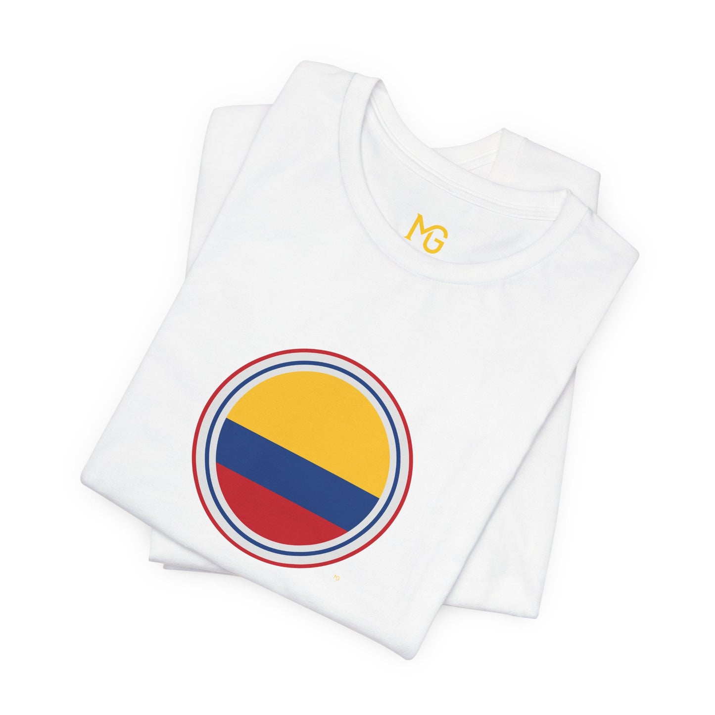 Camiseta com Círculo da Bandeira da Colômbia | Camiseta Orgulho da Colômbia