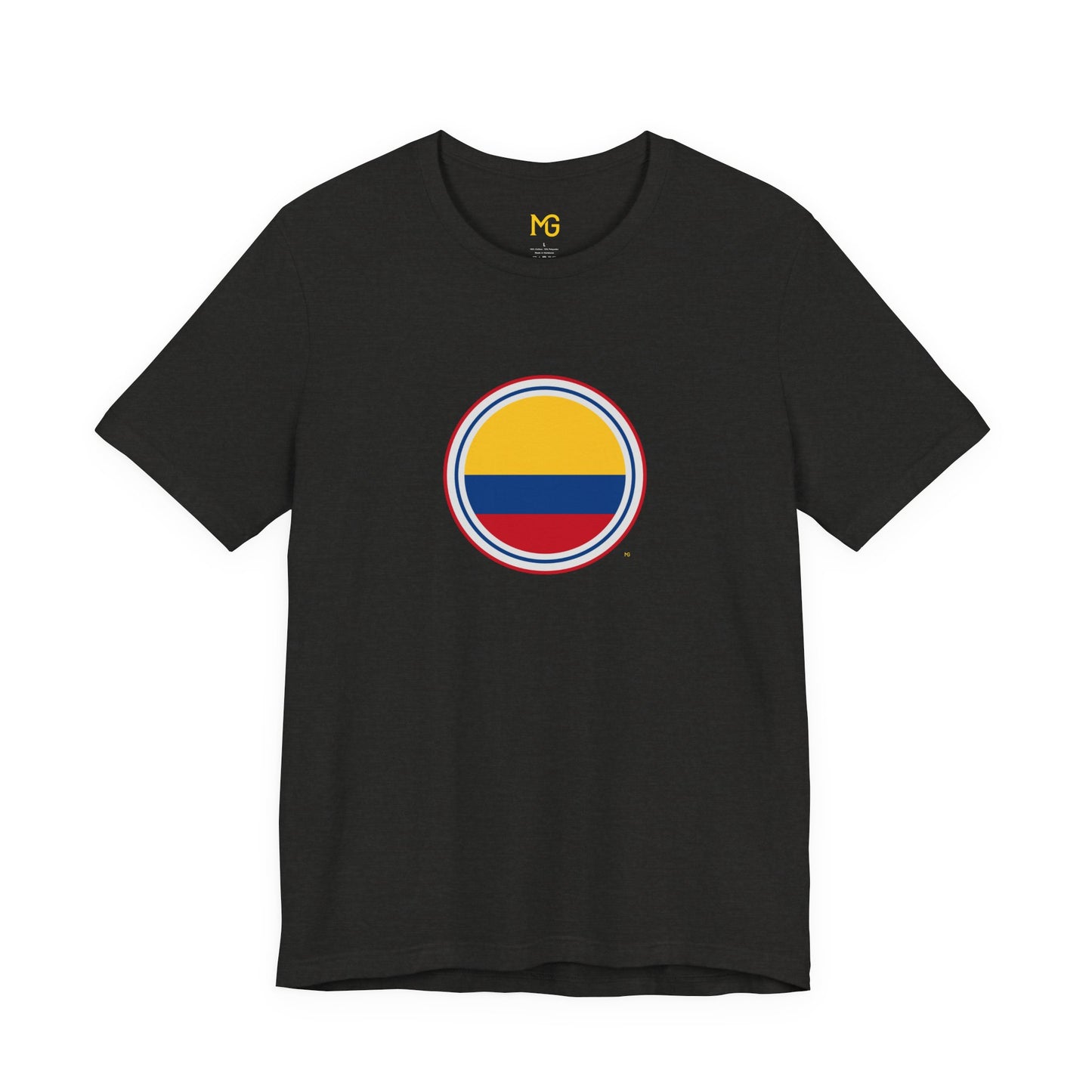 Camiseta com Círculo da Bandeira da Colômbia | Camiseta Orgulho da Colômbia
