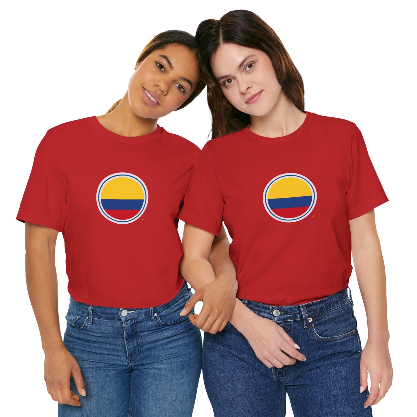 Camiseta com Círculo da Bandeira da Colômbia | Camiseta Orgulho da Colômbia