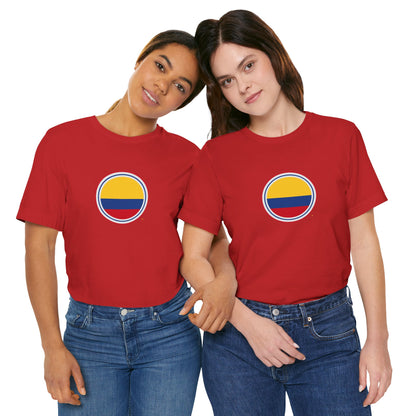 Camiseta com Círculo da Bandeira da Colômbia | Camiseta Orgulho da Colômbia