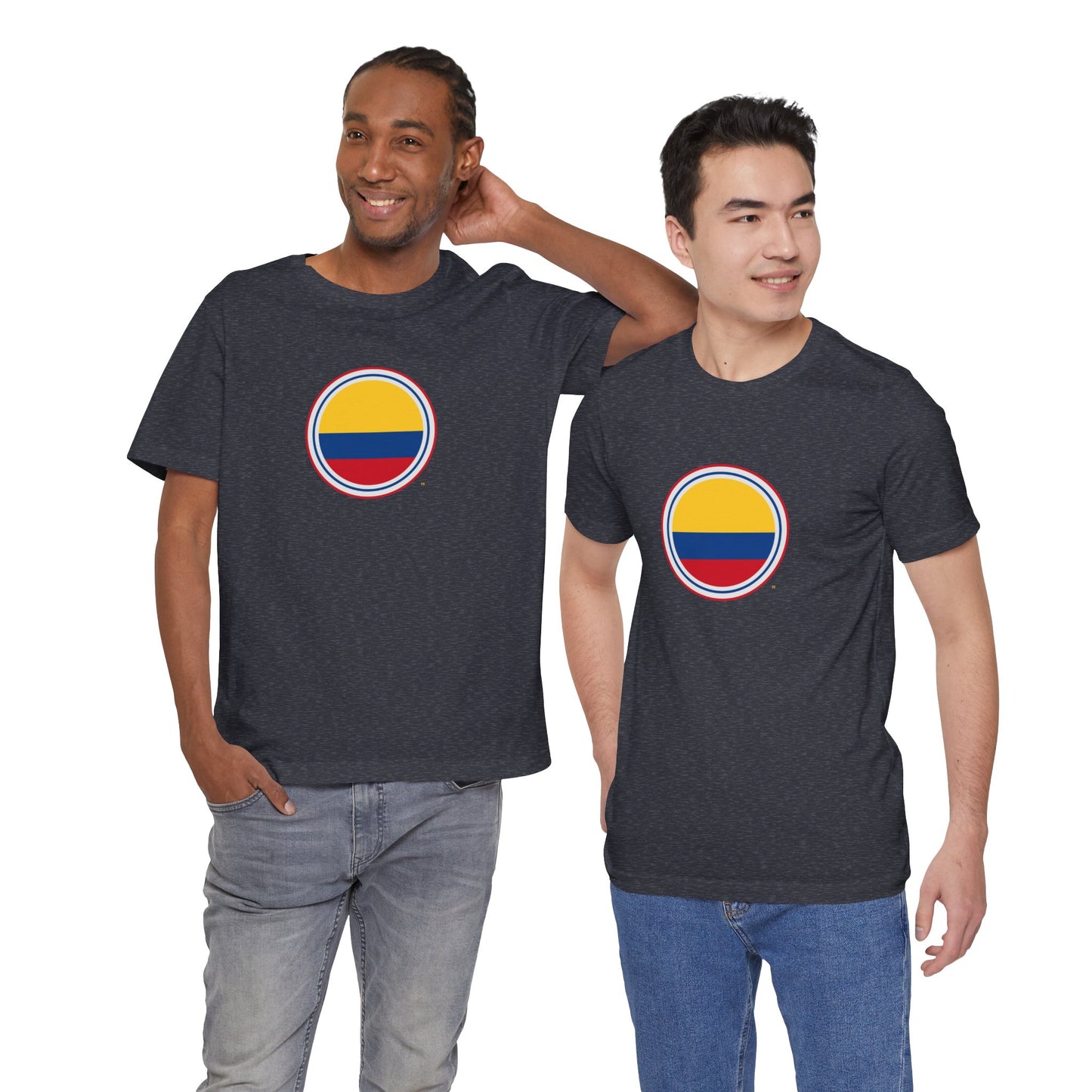 Camiseta com Círculo da Bandeira da Colômbia | Camiseta Orgulho da Colômbia