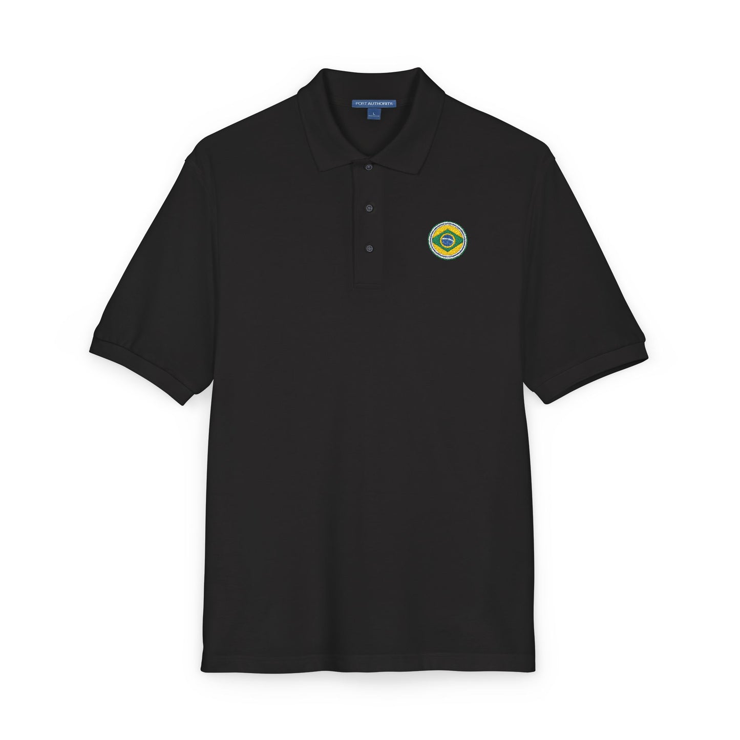 Camisa Polo Bordada com Brasão Brasileiro