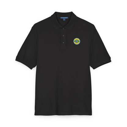 Camisa Polo Bordada com Brasão Brasileiro