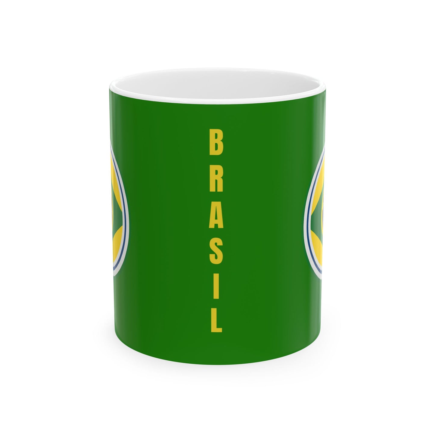 Taza de café con el emblema de Brasil
