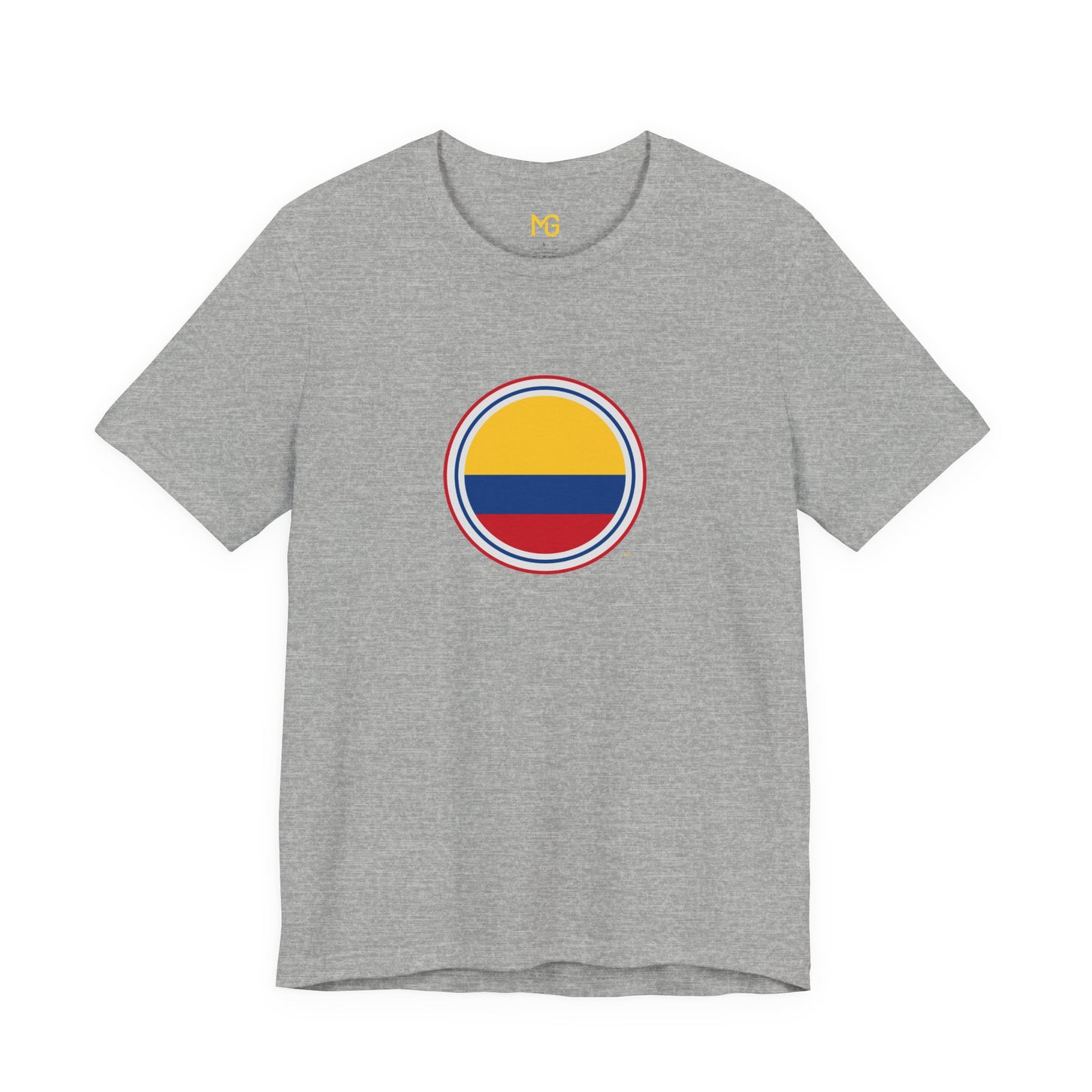 Camiseta com Círculo da Bandeira da Colômbia | Camiseta Orgulho da Colômbia