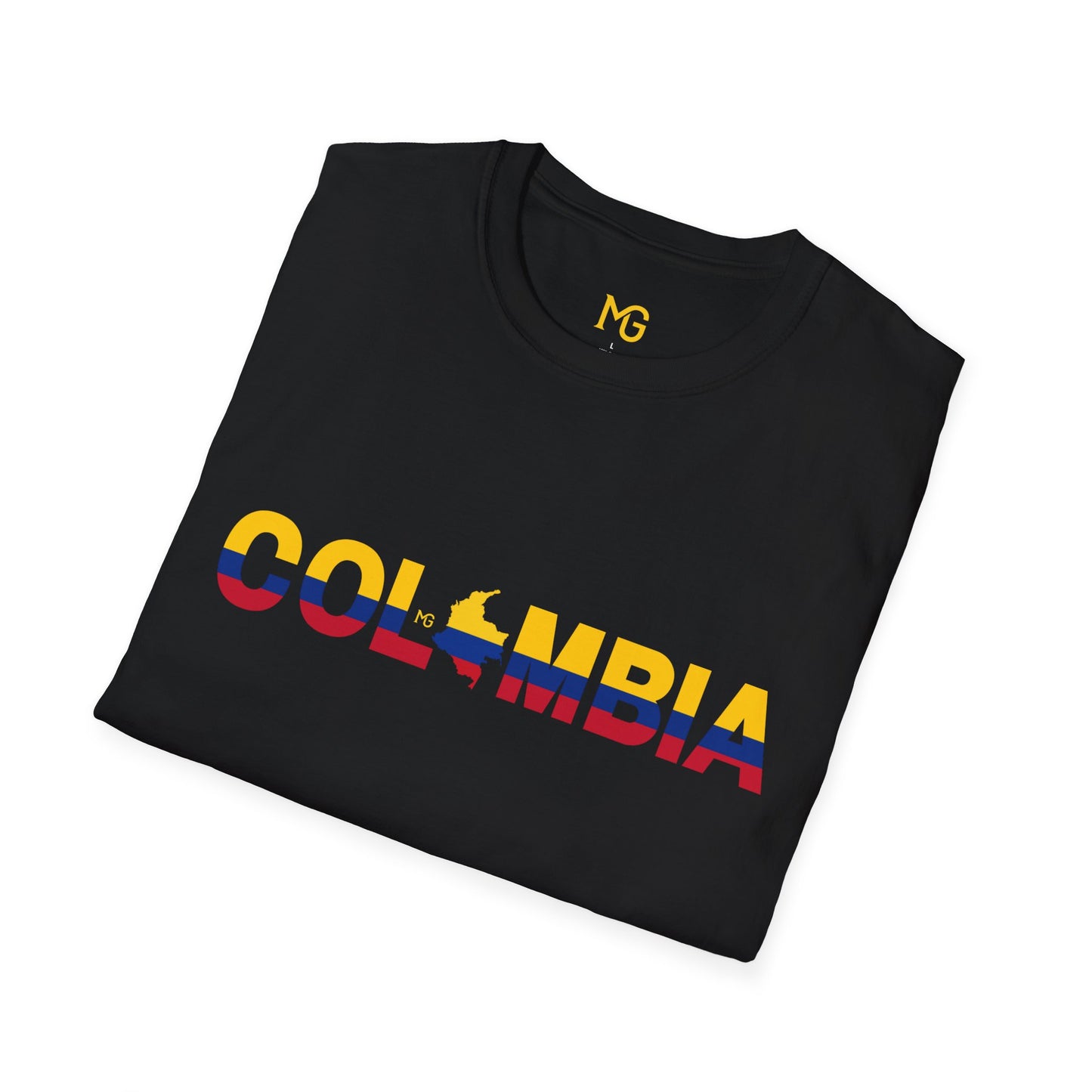 Camiseta com listras da bandeira da Colômbia