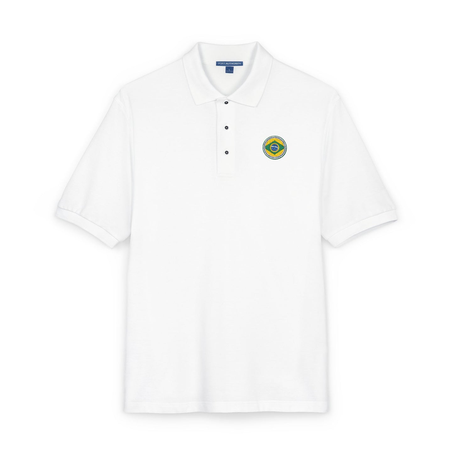 Camisa Polo Bordada com Brasão Brasileiro