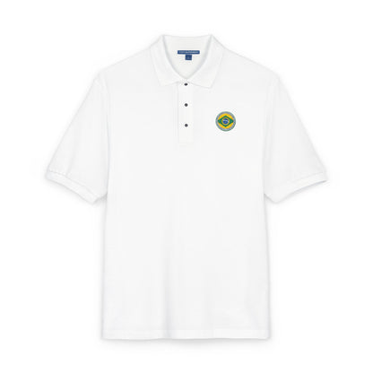 Camisa Polo Bordada com Brasão Brasileiro