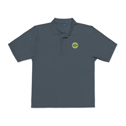 Camisa Polo Bordada com Brasão Brasileiro