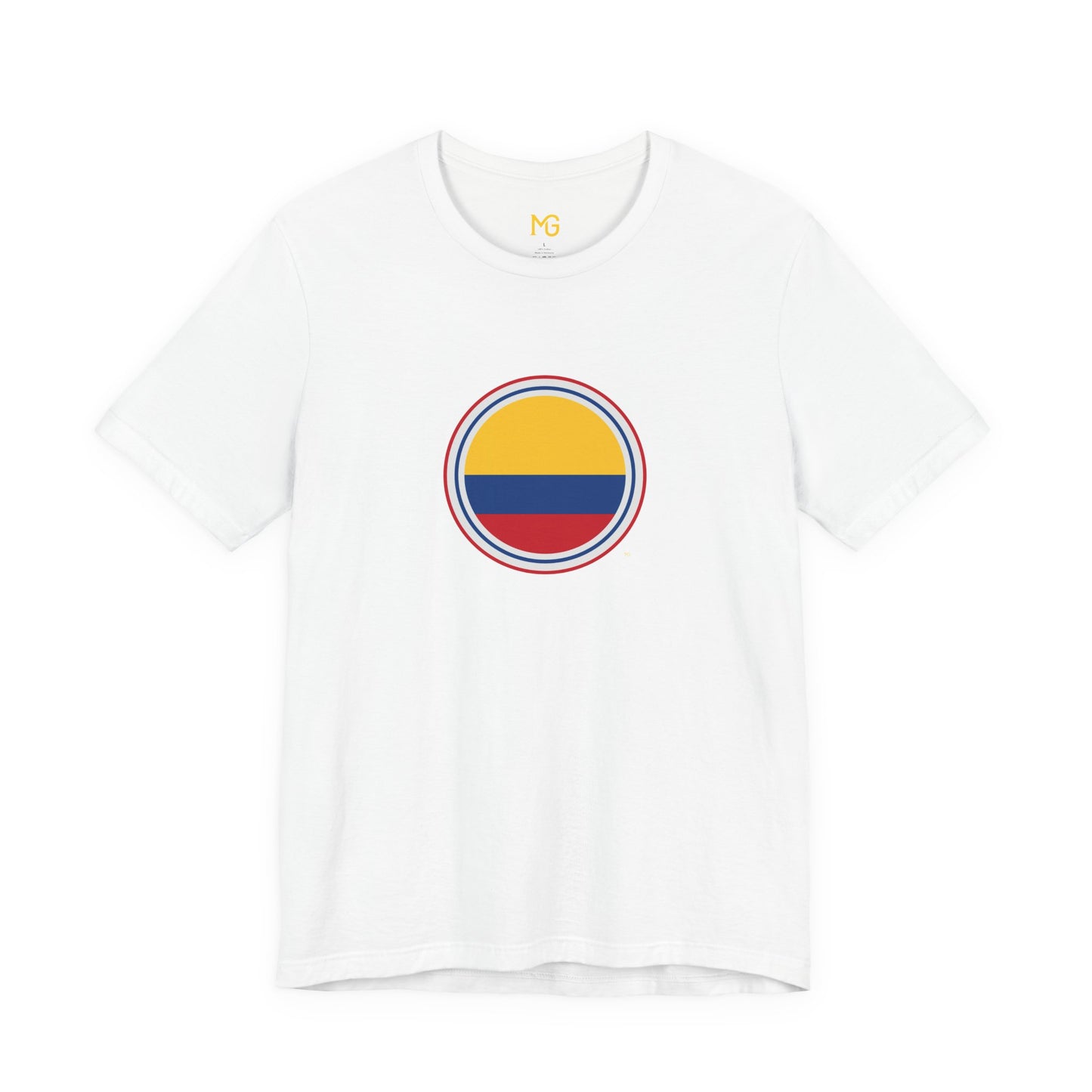 Camiseta com Círculo da Bandeira da Colômbia | Camiseta Orgulho da Colômbia